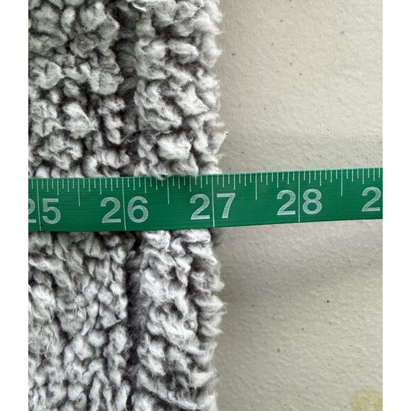 Eddie Bauer Women's Gray Sherpa Fuzzy Vest Open Front Teddy Fleece Cozy Soft Med - Picture 8 of 8